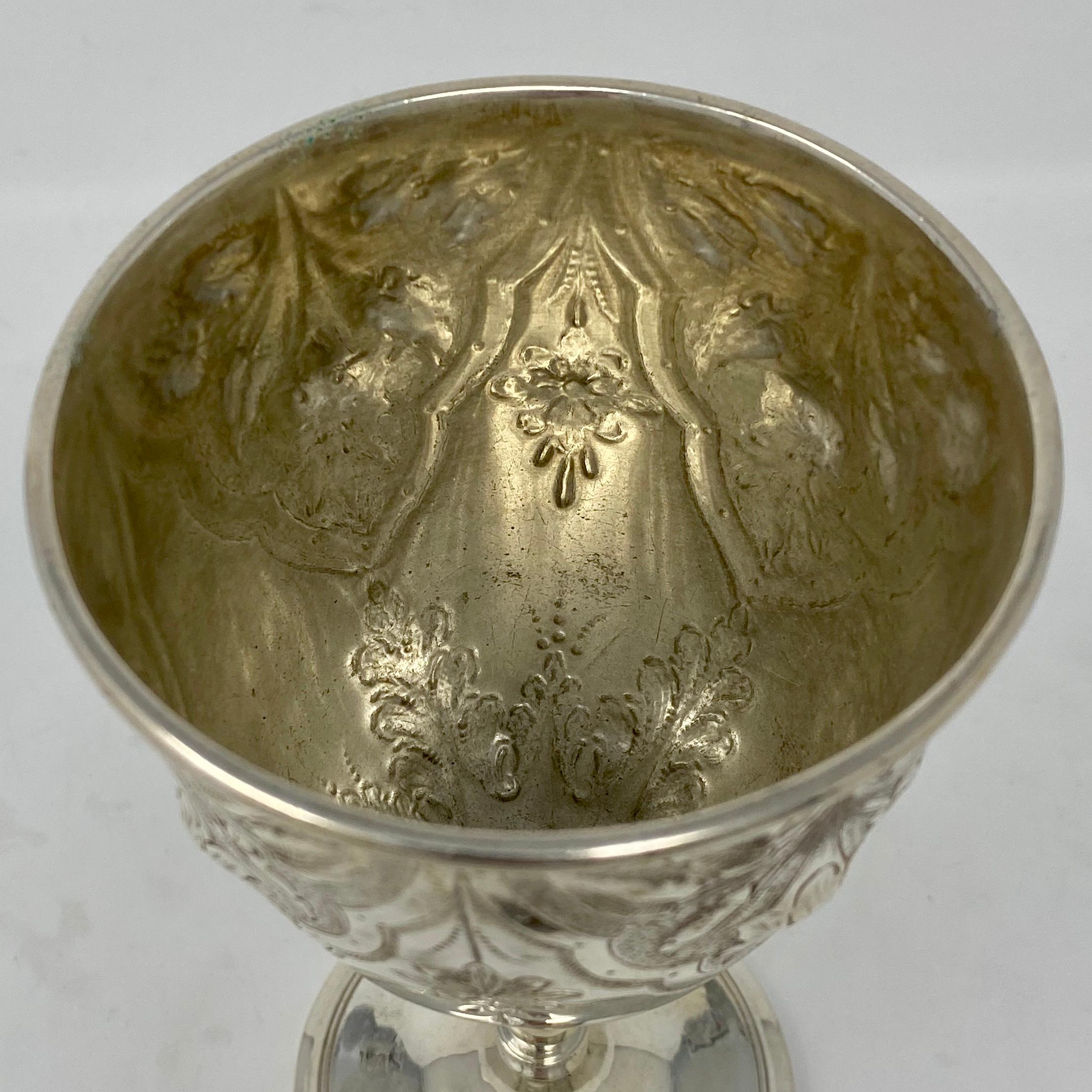 Silver Plate Antique English Sheffield Silver Goblet, circa 1880