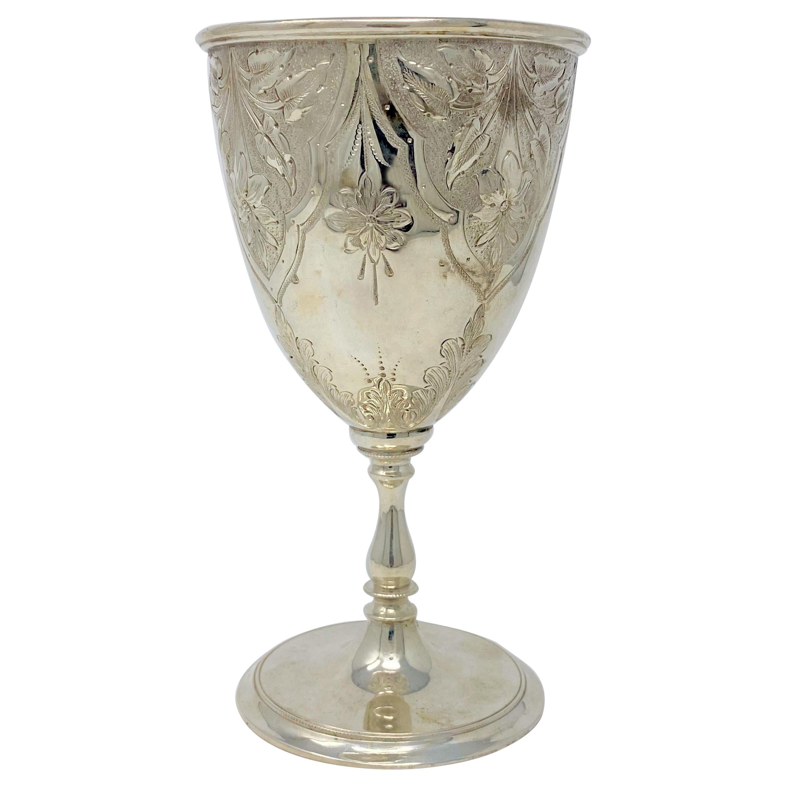 Antique English Sheffield Silver Goblet, circa 1880