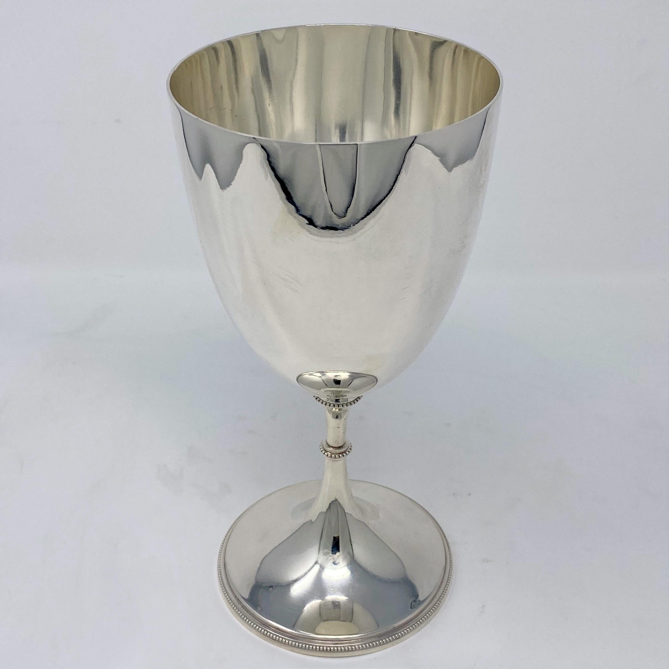 Antique English Sheffield Silver Goblet, circa 1890 In Good Condition For Sale In New Orleans, LA