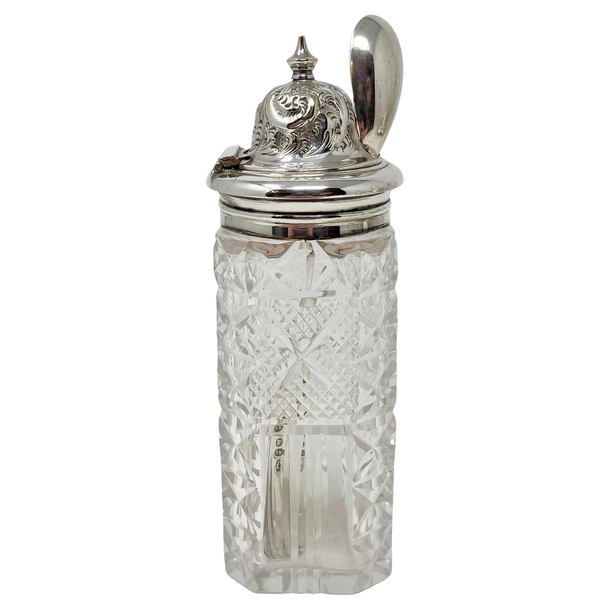 Antico set di ampolle a 6 bottiglie in argento e cristallo Sheffield, circa 1880 in vendita 5