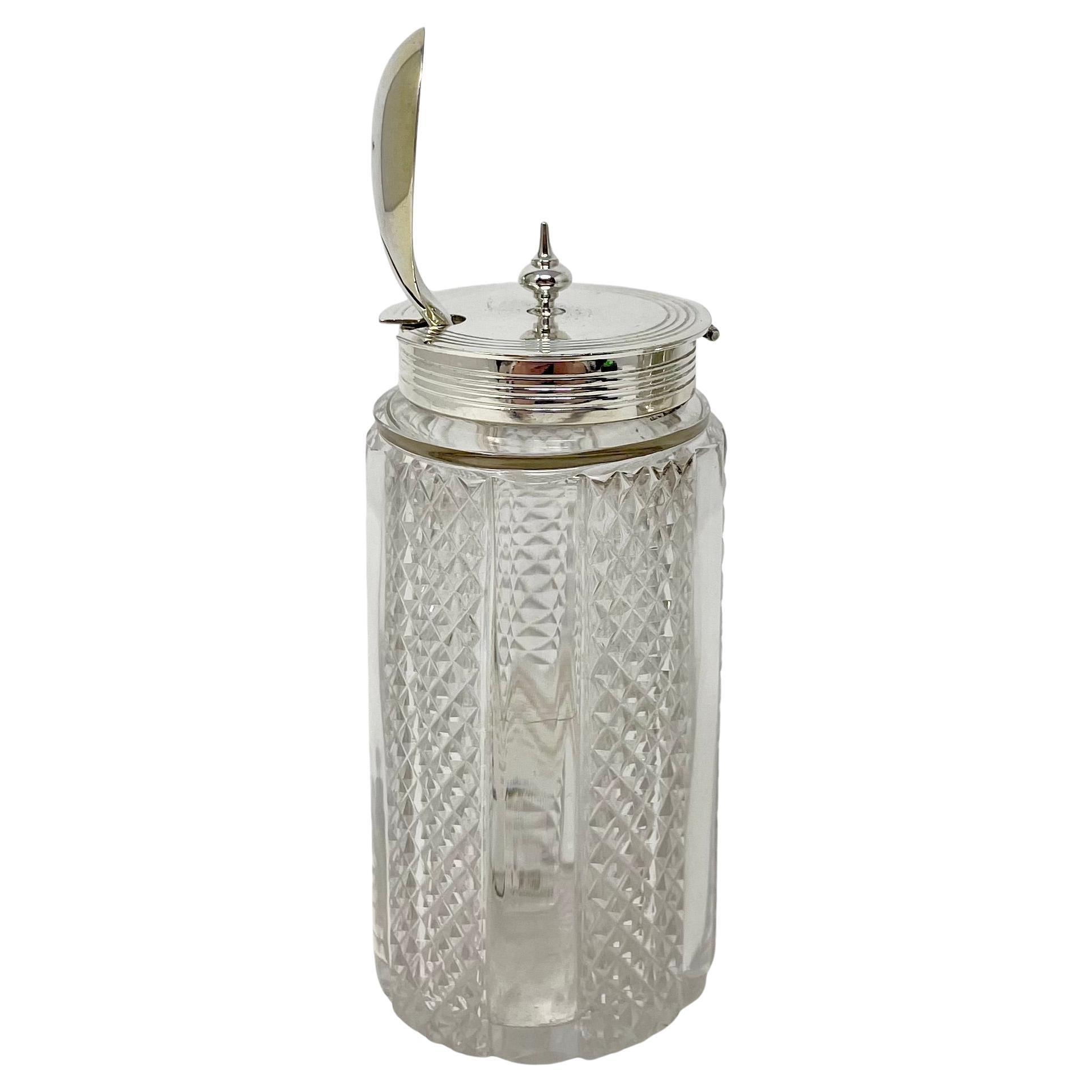 Antico set di ampolle a 6 bottiglie in argento e cristallo di Sheffield, circa 1880. in vendita 8