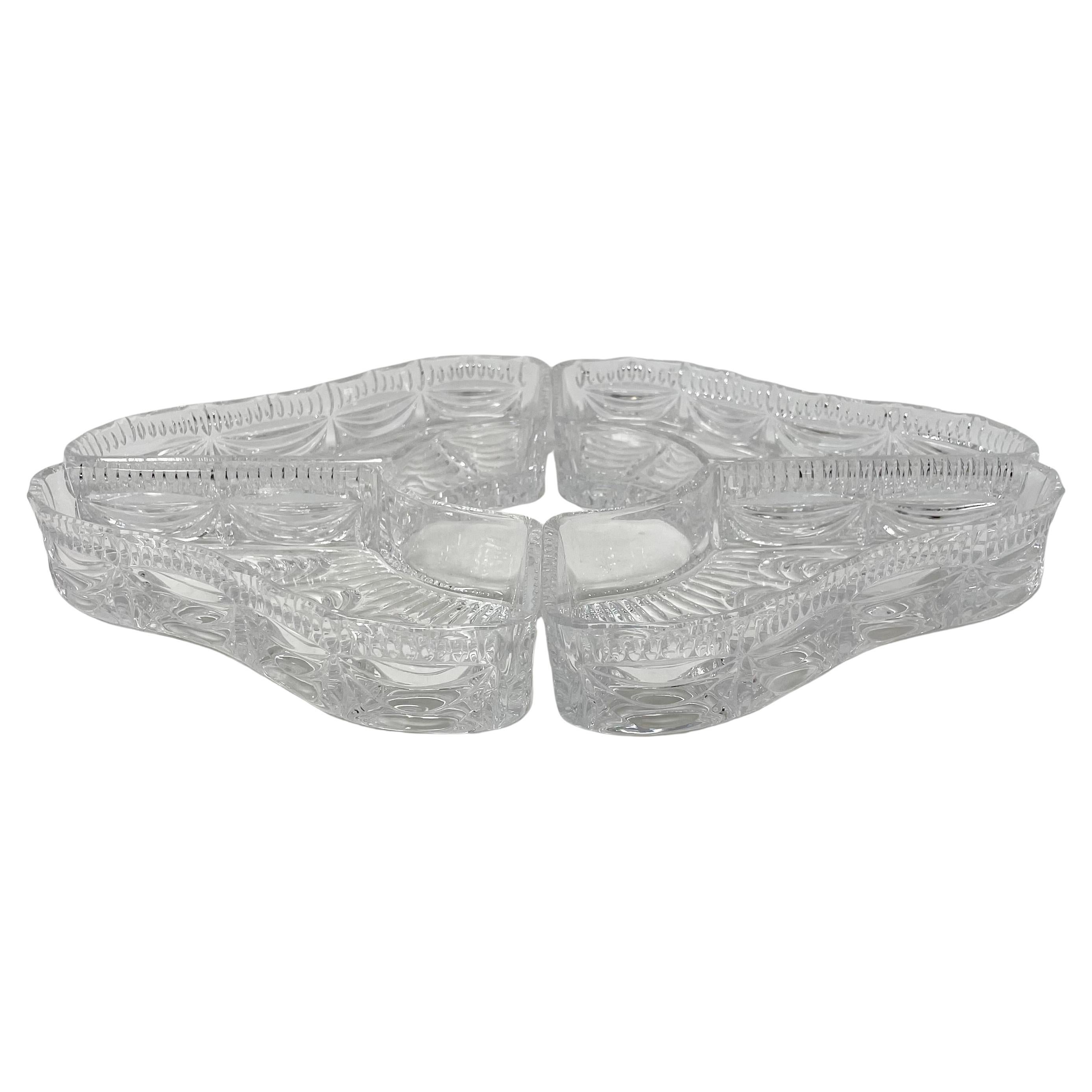 Bandeja de servicio de entremeses de cristal y plata inglesa antigua de Sheffield. en venta 7