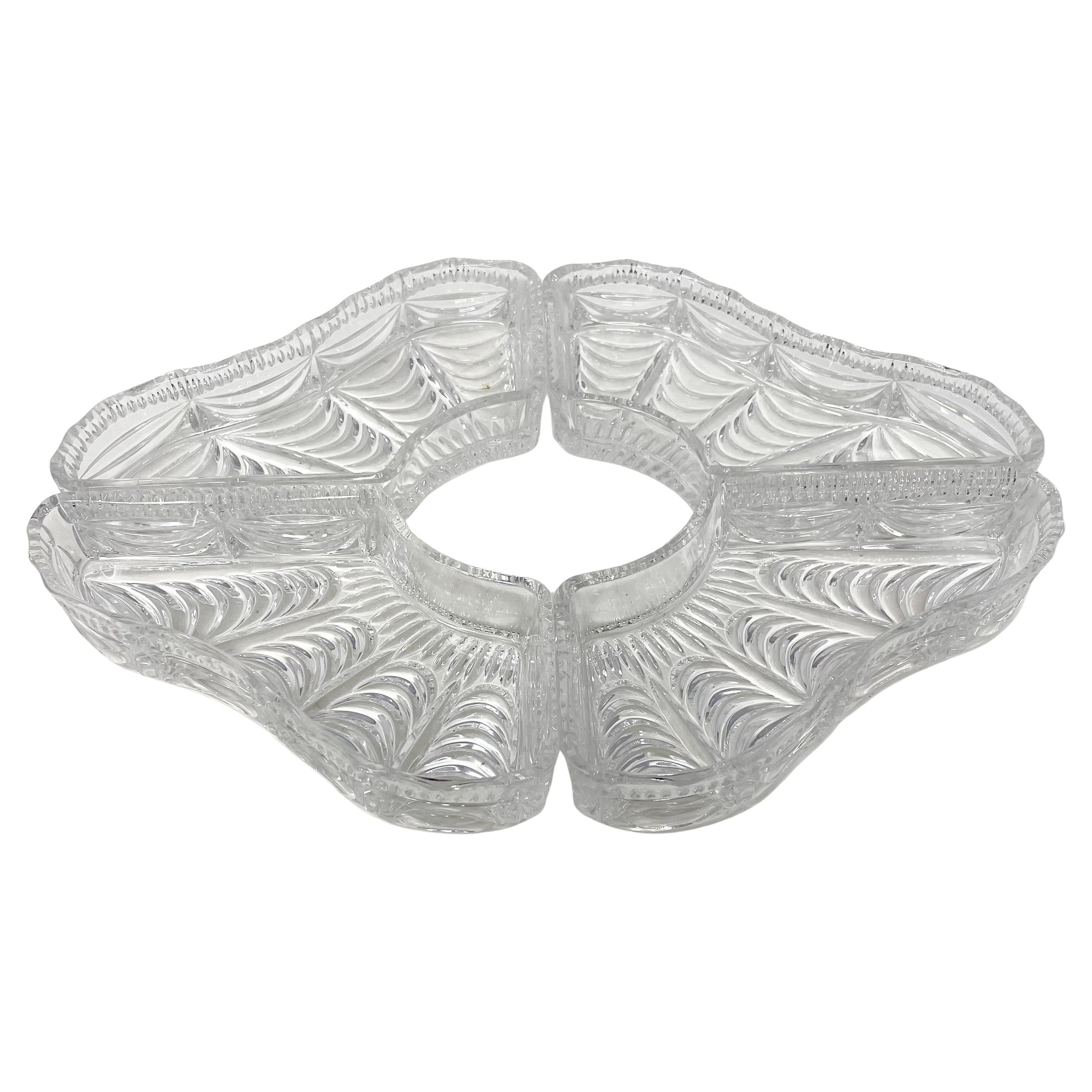 Bandeja de servicio de entremeses de cristal y plata inglesa antigua de Sheffield. en venta 8
