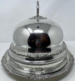 Antique English Sheffield Silver-Plate Meat Dome and Tray, Circa 1860