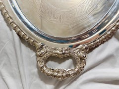 Antique English Sheffield Silver Plate Tray Signed "Mappin and Webb" Circa 1890.
