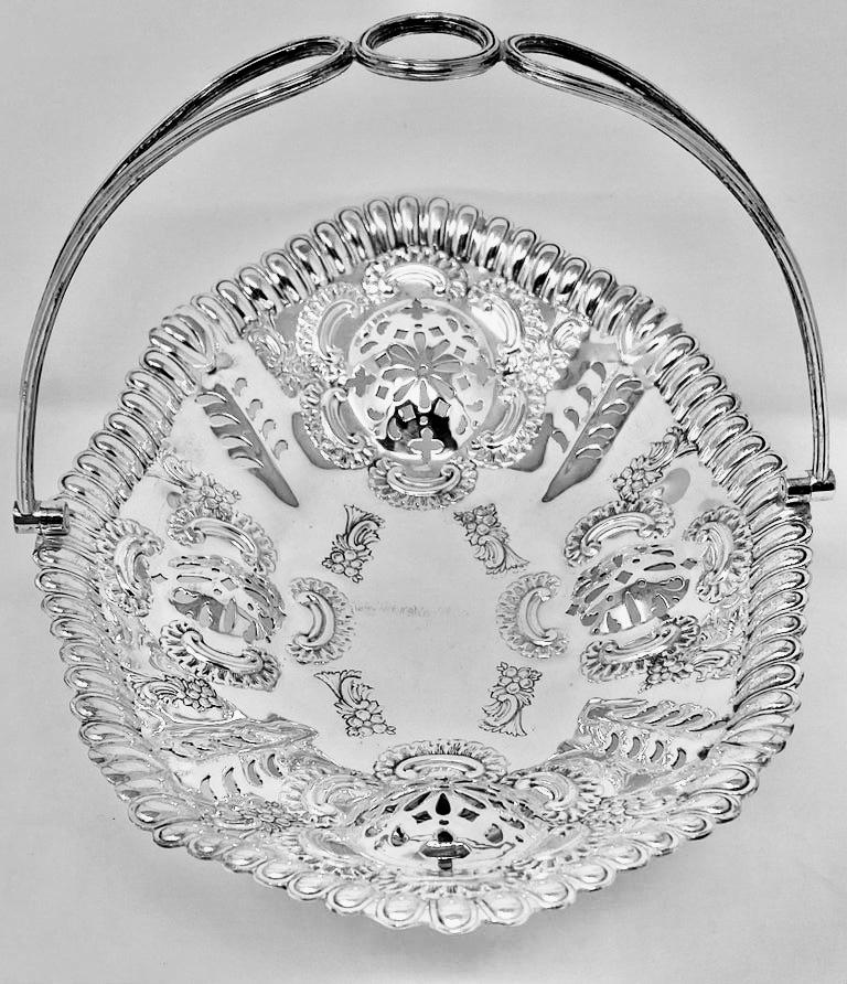 Antique English sheffield silver-plated basket, Circa 1870-1880.