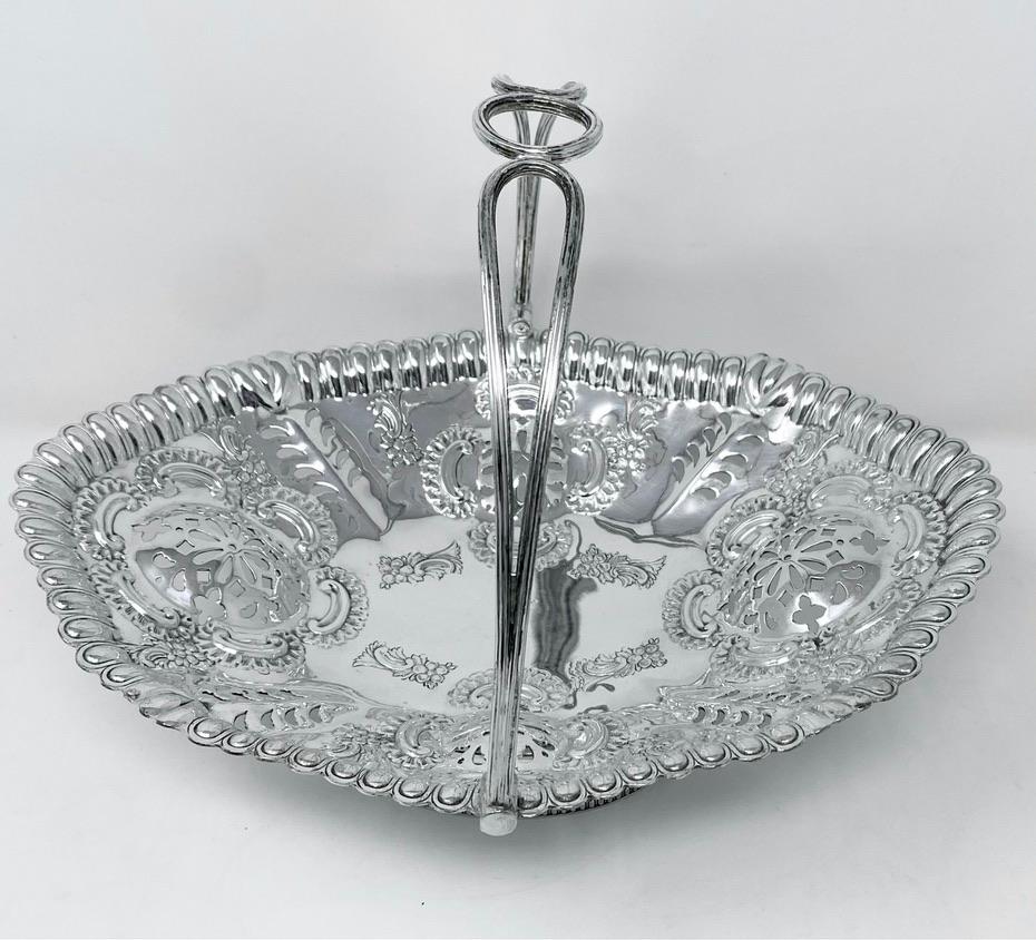 Late 19th Century Antique English Sheffield Silver-Plated Basket, Circa 1870-1880