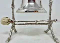 Antique English Sheffield Silver-Plated Dinner Bell with Striker Circa 1880-1890