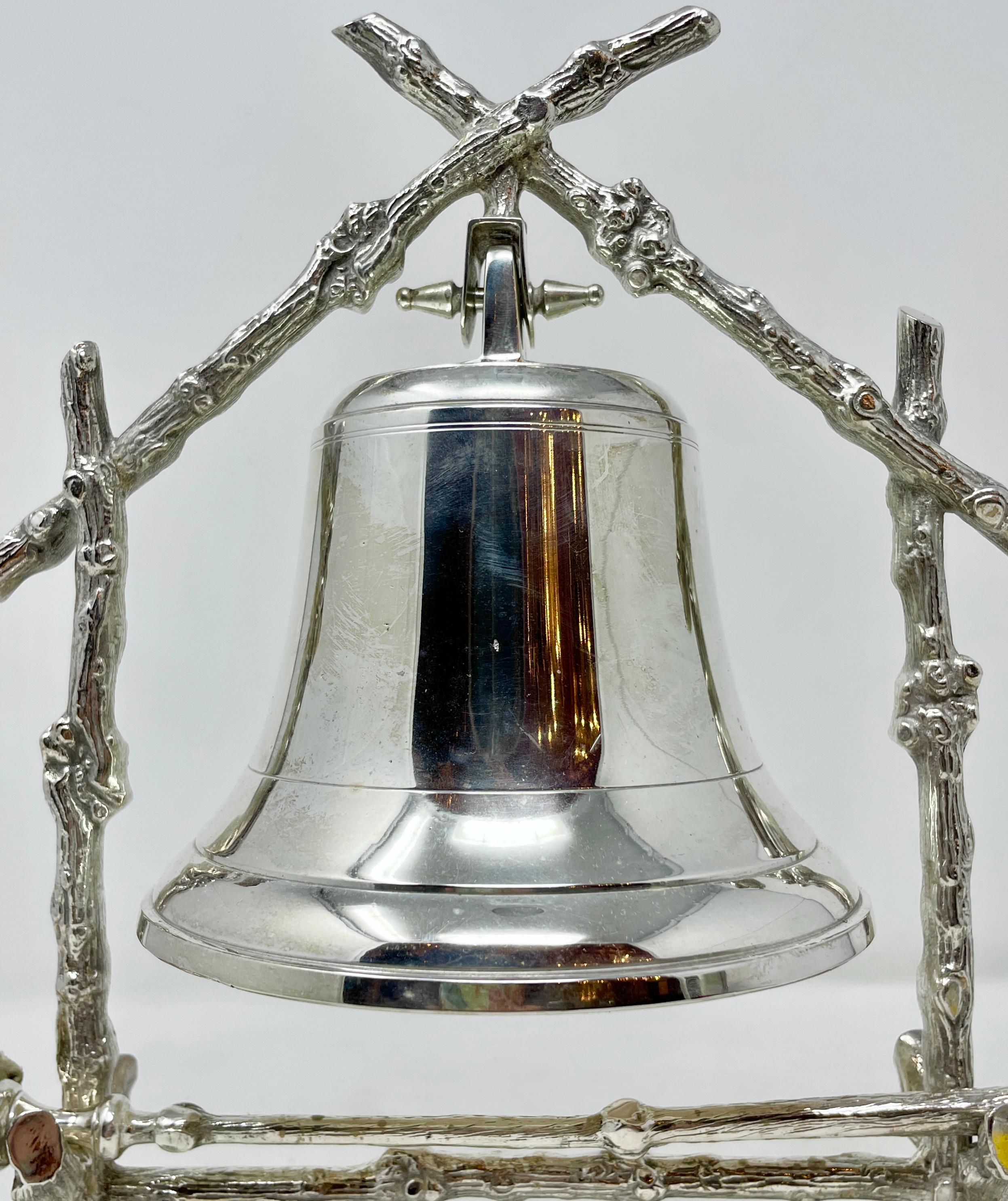 Antique English Sheffield Silver-Plated Dinner Bell with Striker Circa 1880-1890 In Good Condition In New Orleans, LA
