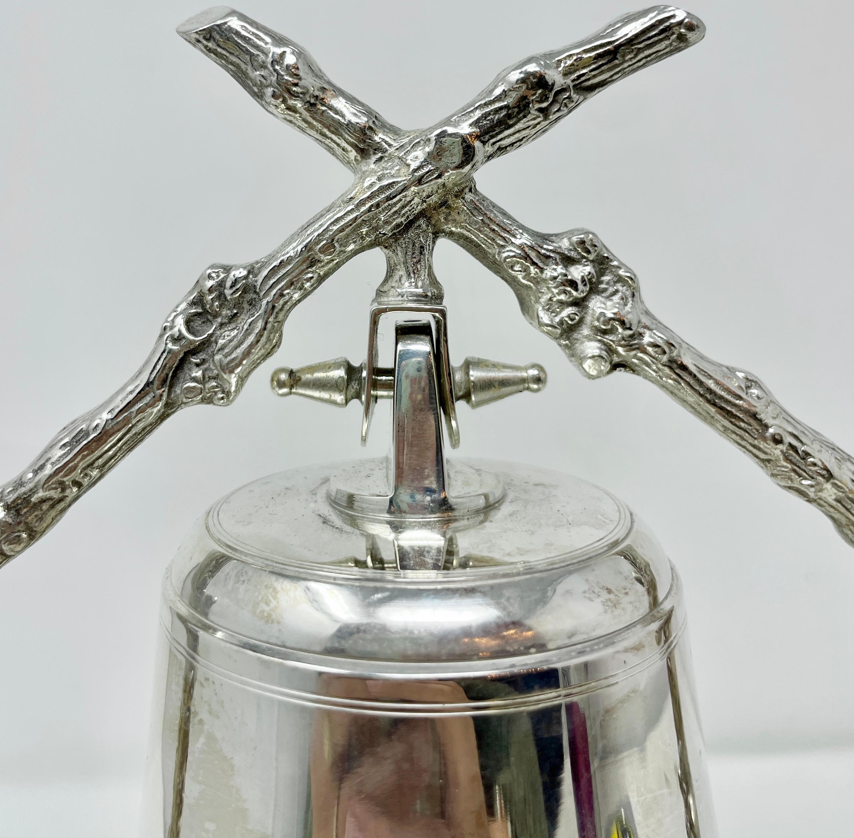 Antique English Sheffield Silver-Plated Dinner Bell with Striker Circa 1880-1890 2