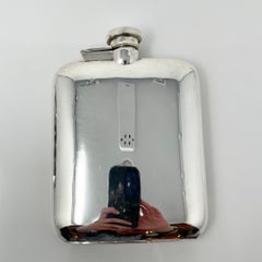 Antique English Sheffield Silver-Plated Hallmarked Hip Flask, Circa 1910-1920