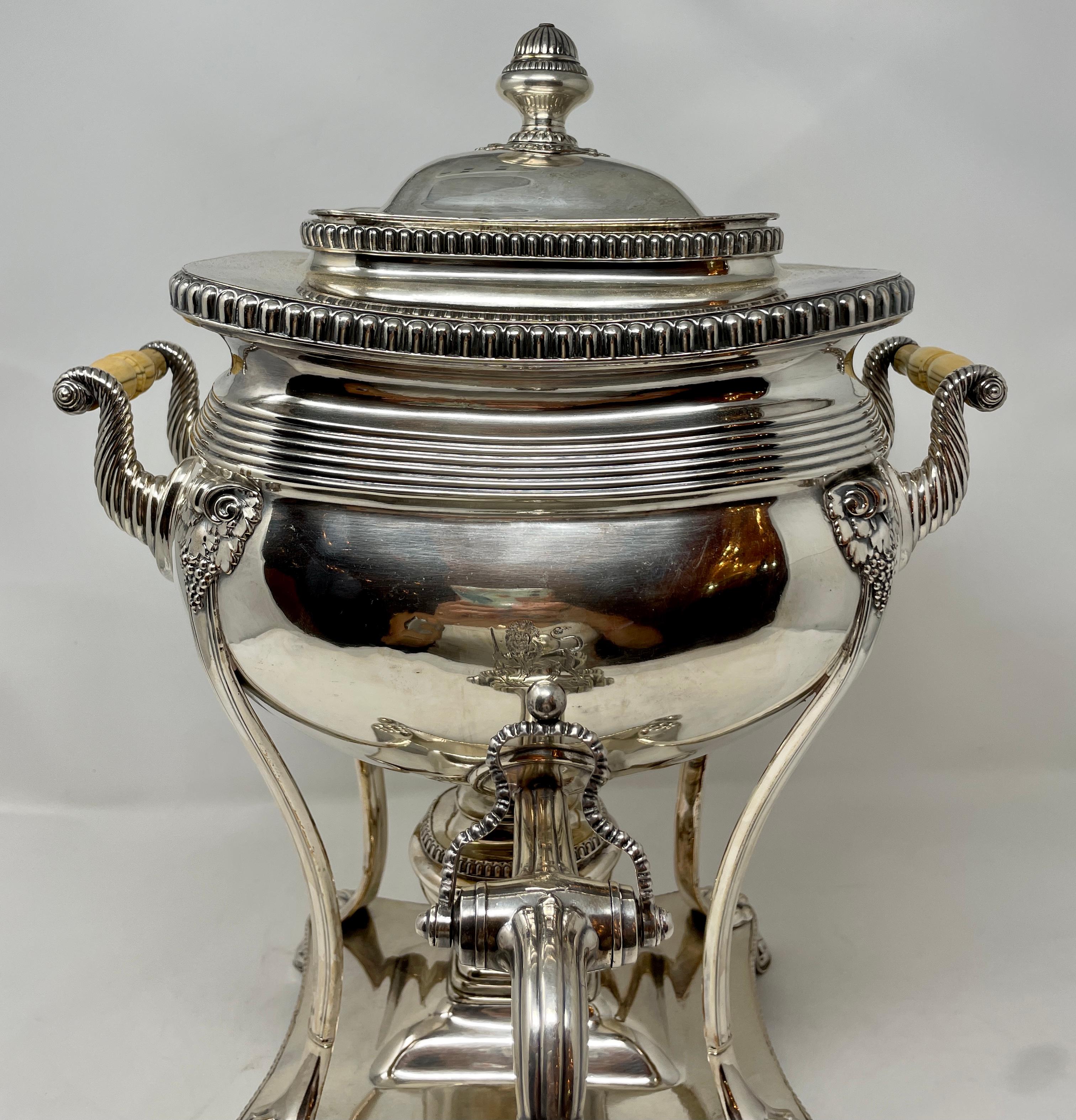 Sheffield Plate Antique English Sheffield Silver-Plated Hot Water Kettle, circa 1880