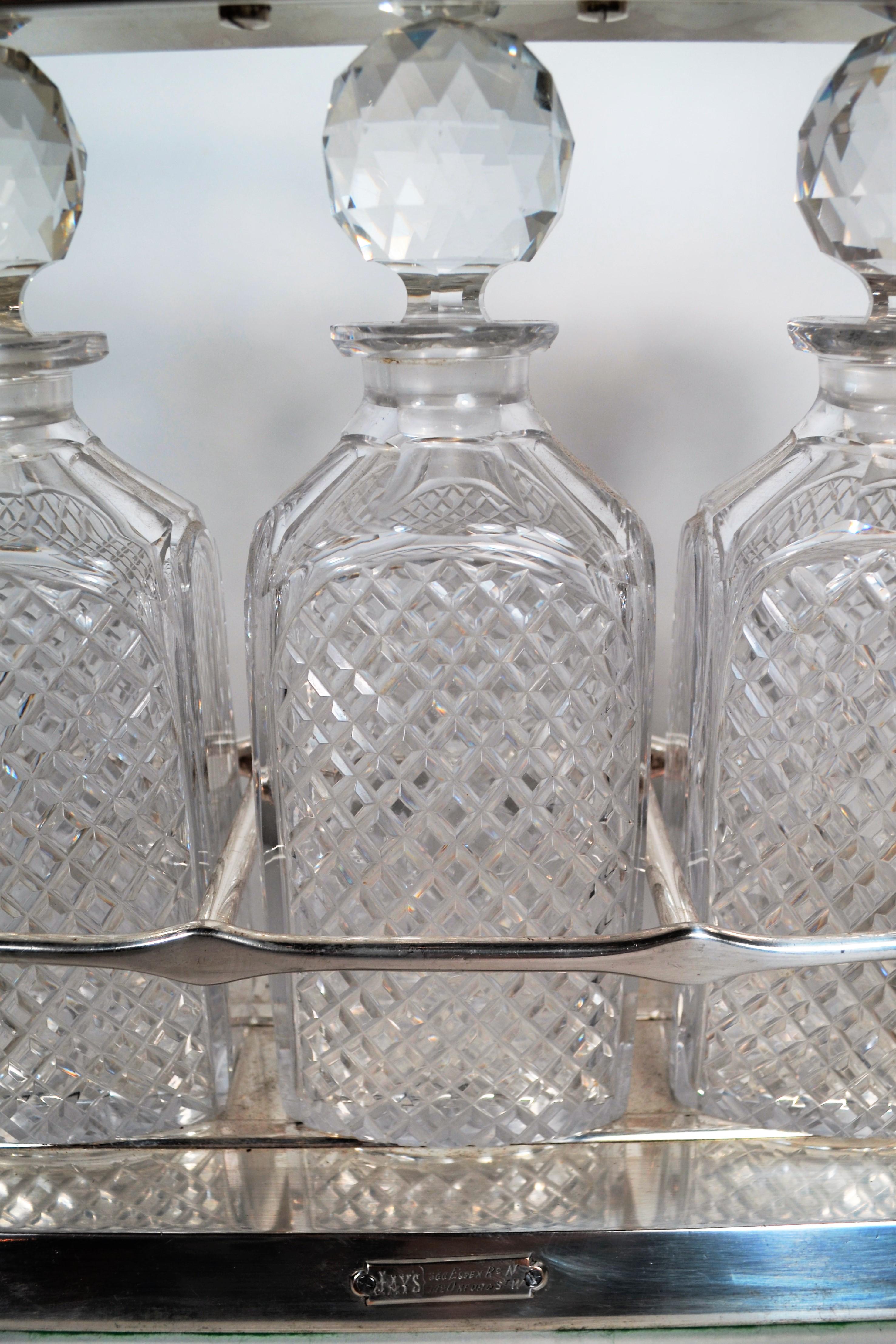 19th Century Antique English Sheffield Tantalus, circa 1880