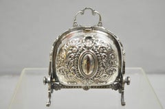 Antique English Sheffield Victorian Repousse Silver Plated Biscuit Warmer Box