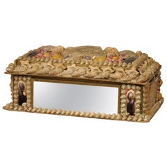 Antique English Shell Decorated Box