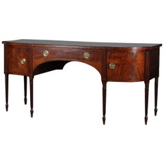 Antique English Sheraton Flame Mahogany Sideboard, circa 1820