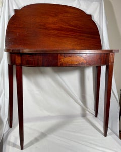 Antique English Sheraton Style Satinwood Fold Top Console Table