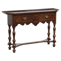 Antique English Side Table / Sideboard in Oak with 2 Drawers