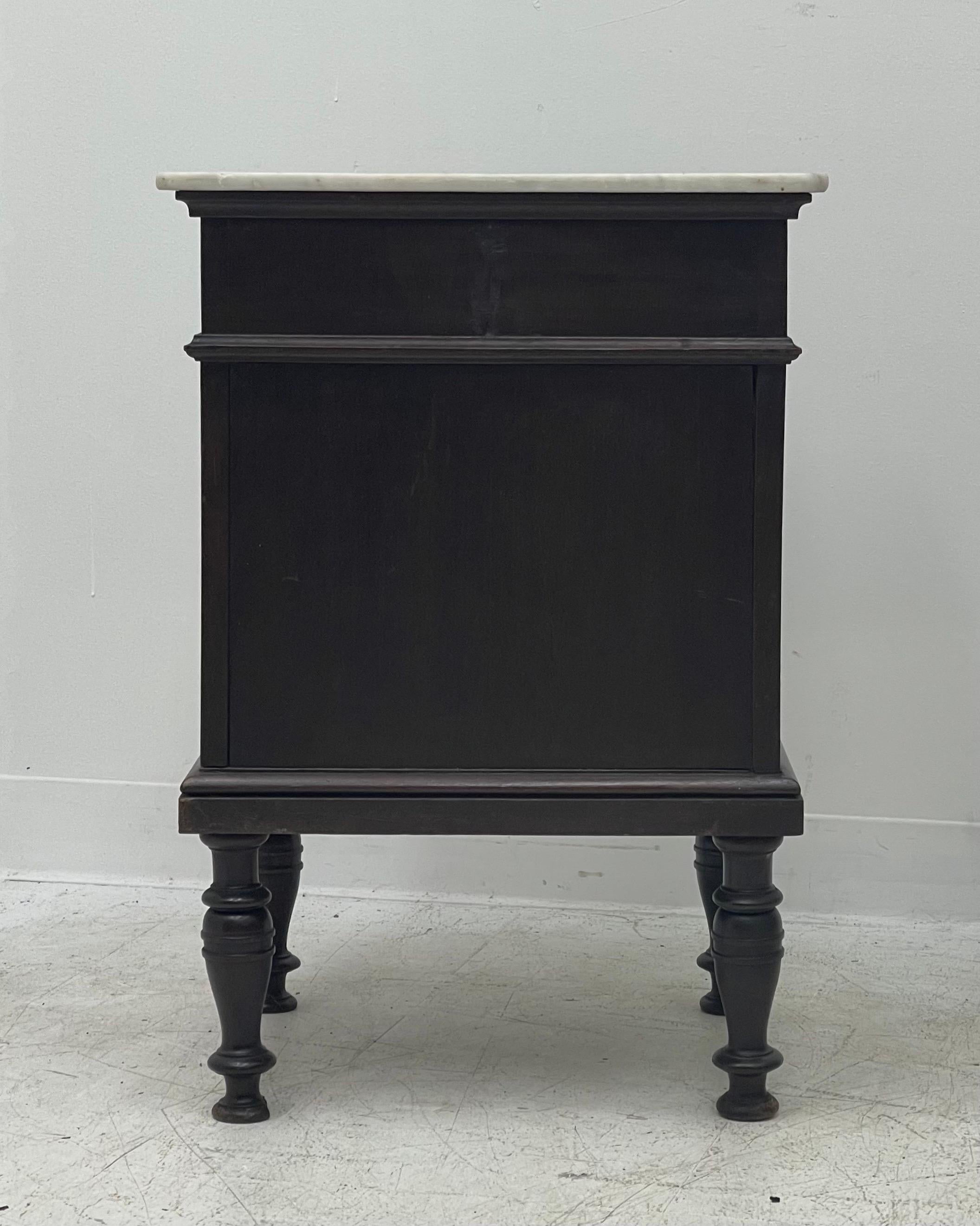 Late 19th Century Antique English Side Table Stand With Marble Top