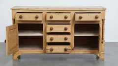 Antique English Sideboard/ Counter from the Early 19th Century in Pine Wood