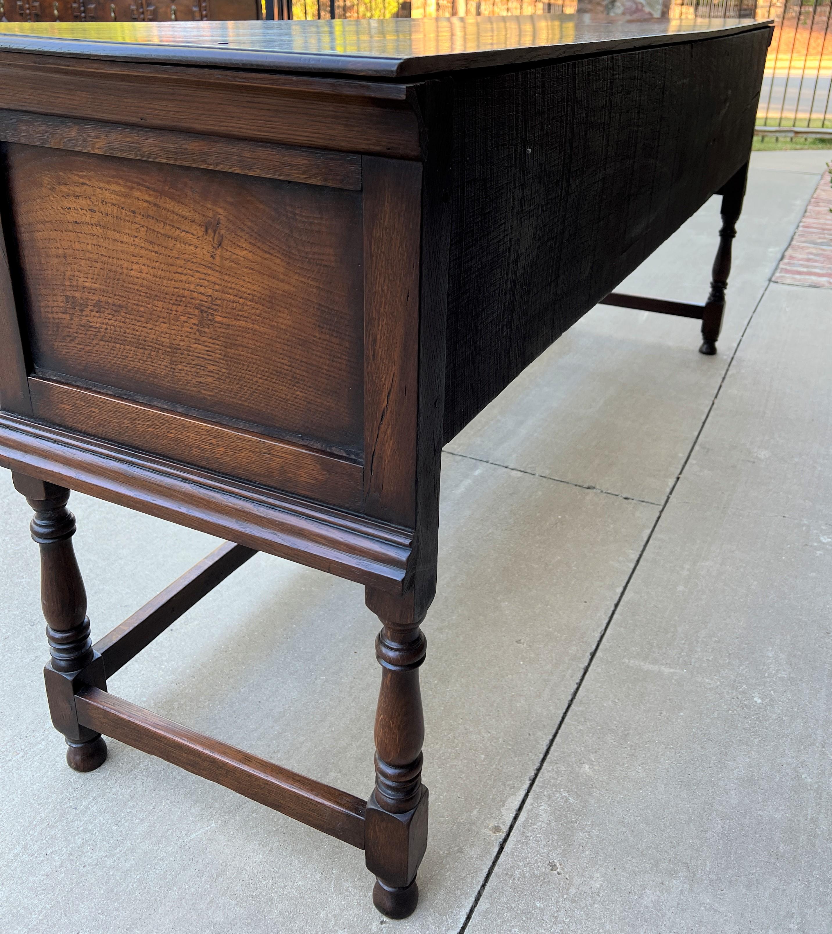 Antique English Sideboard Server Sofa Table Console Buffet Jacobean Oak C. 1890 8