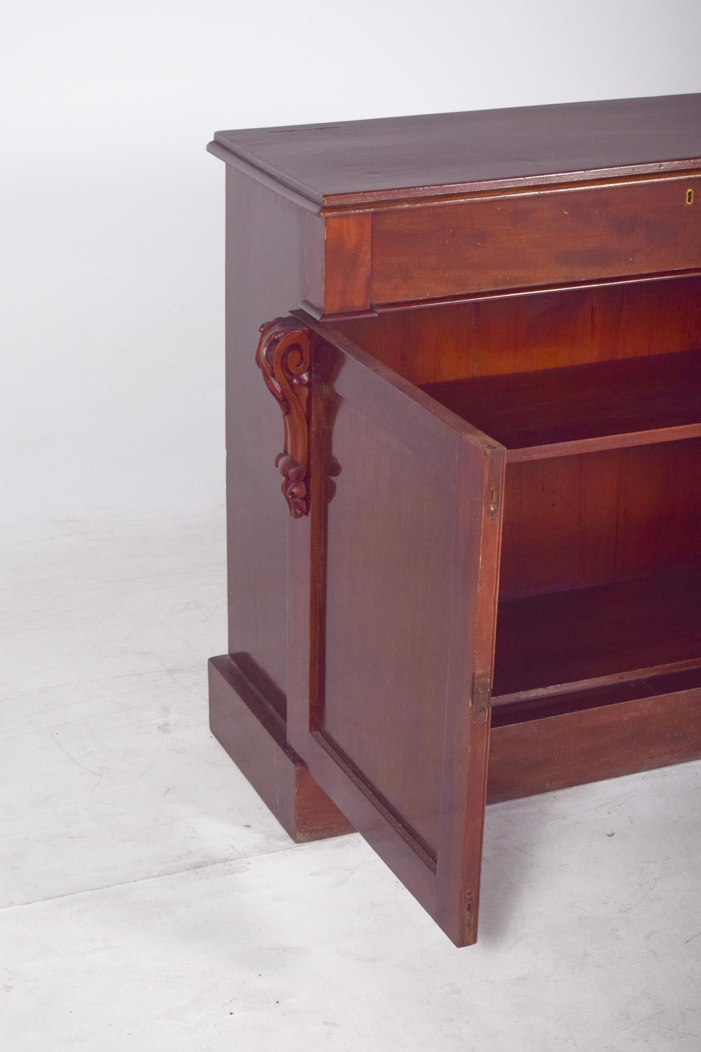 Antique English Sideboard with Two Doors For Sale 6