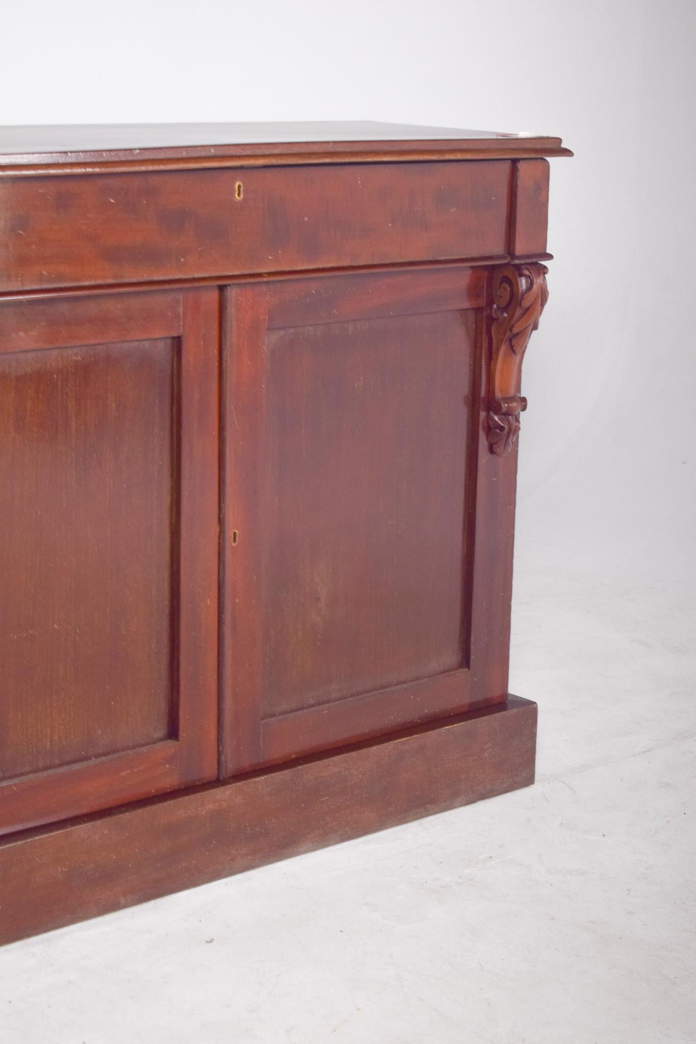 20th Century Antique English Sideboard with Two Doors For Sale