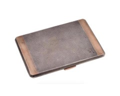 Etui à cigarettes ancien en argent anglais 14K Gold