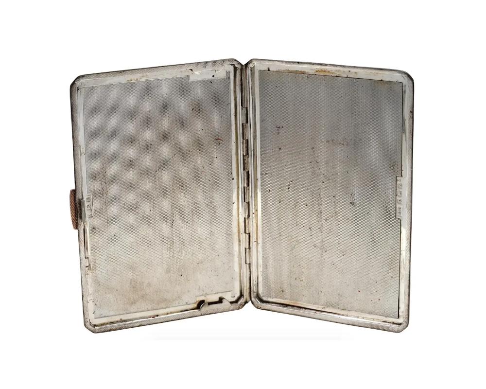 Women's or Men's Antique English Silver 14K Gold Cigarette Case