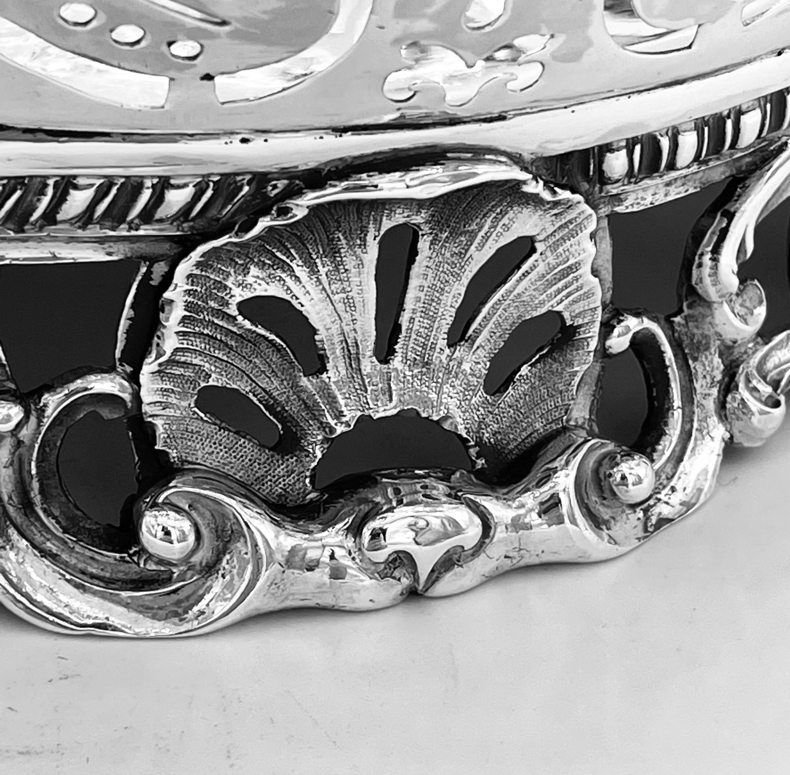 Antique English Sterling Silver George II Basket For Sale 3