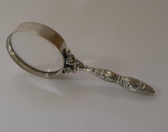 Antique English Silver Handled Magnifying Glass, 1906