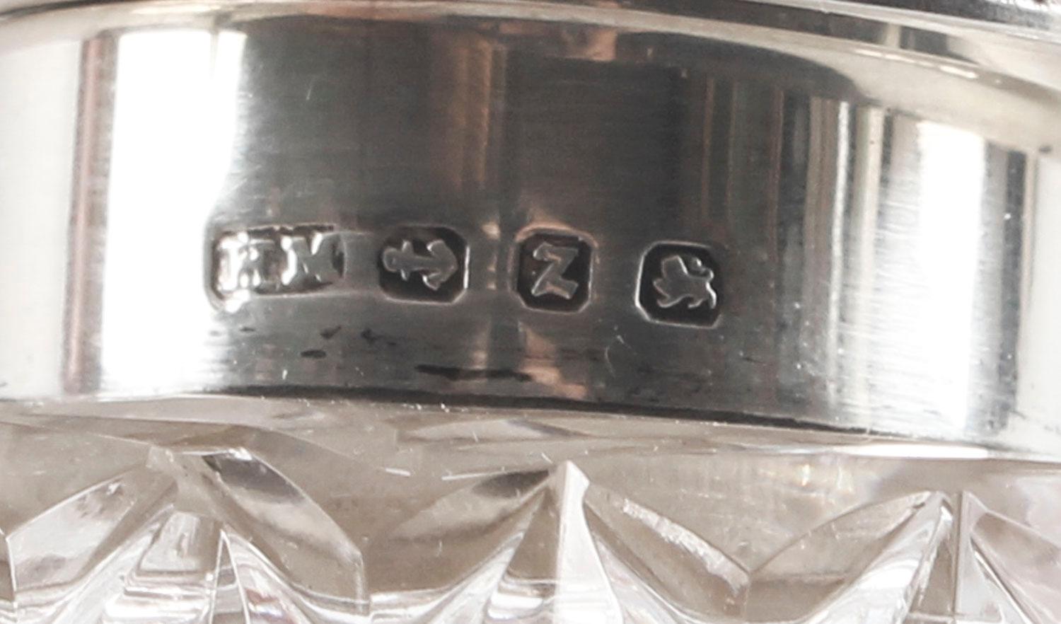 Antique English Silver Inkstand Cut-Glass Wells J Dixon 1899, 19th Century 9