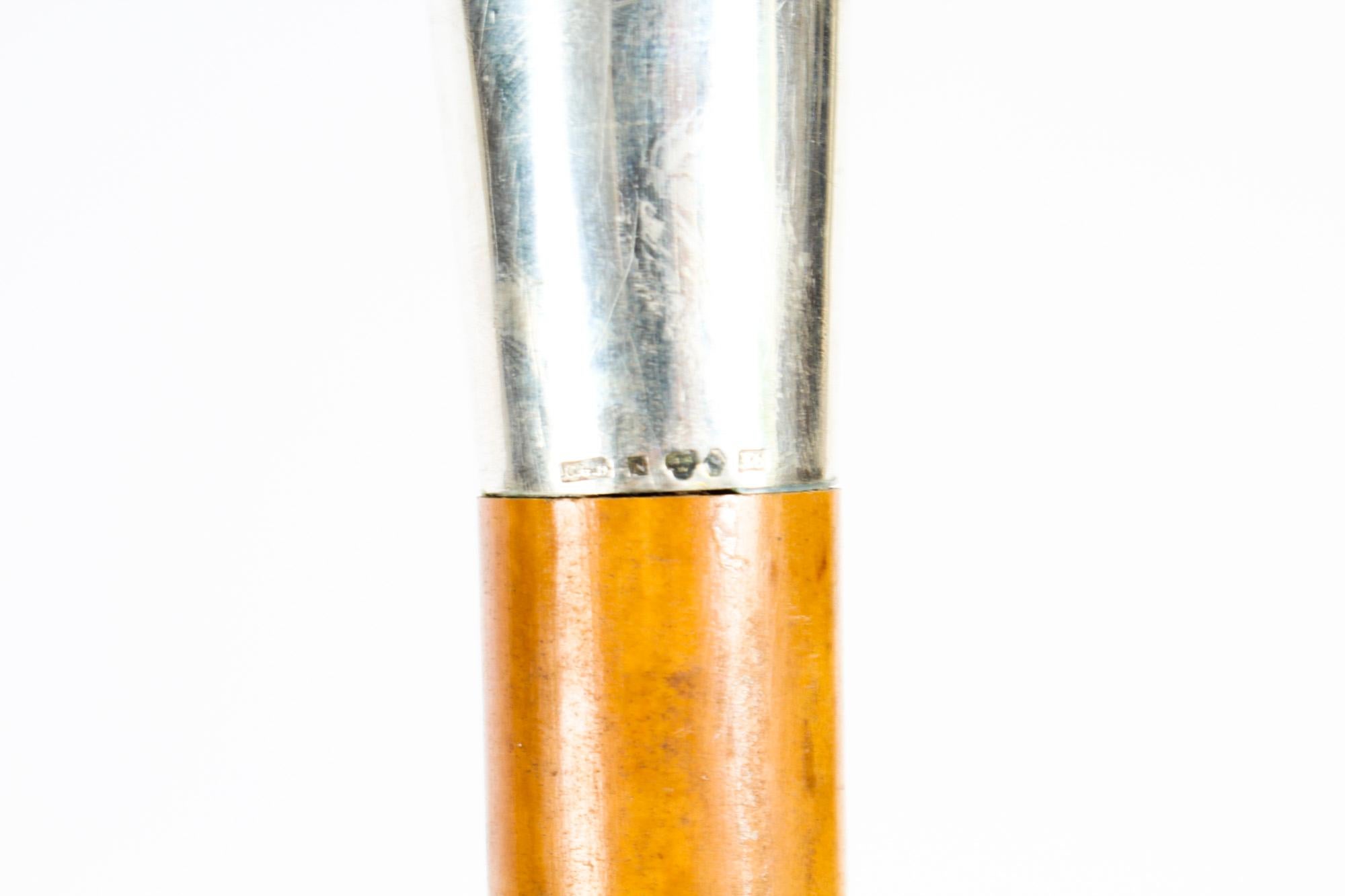 Antique English Silver & Malacca Sword / Walking Stick Cane, 19th Century In Good Condition In London, GB