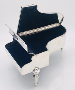 Antique English Silver "Piano" Jewelry Box