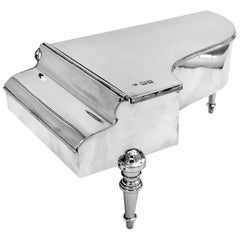 Antique English Silver "Piano" Jewelry Box