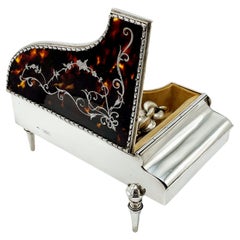 Used English Silver "Piano" Jewelry Box