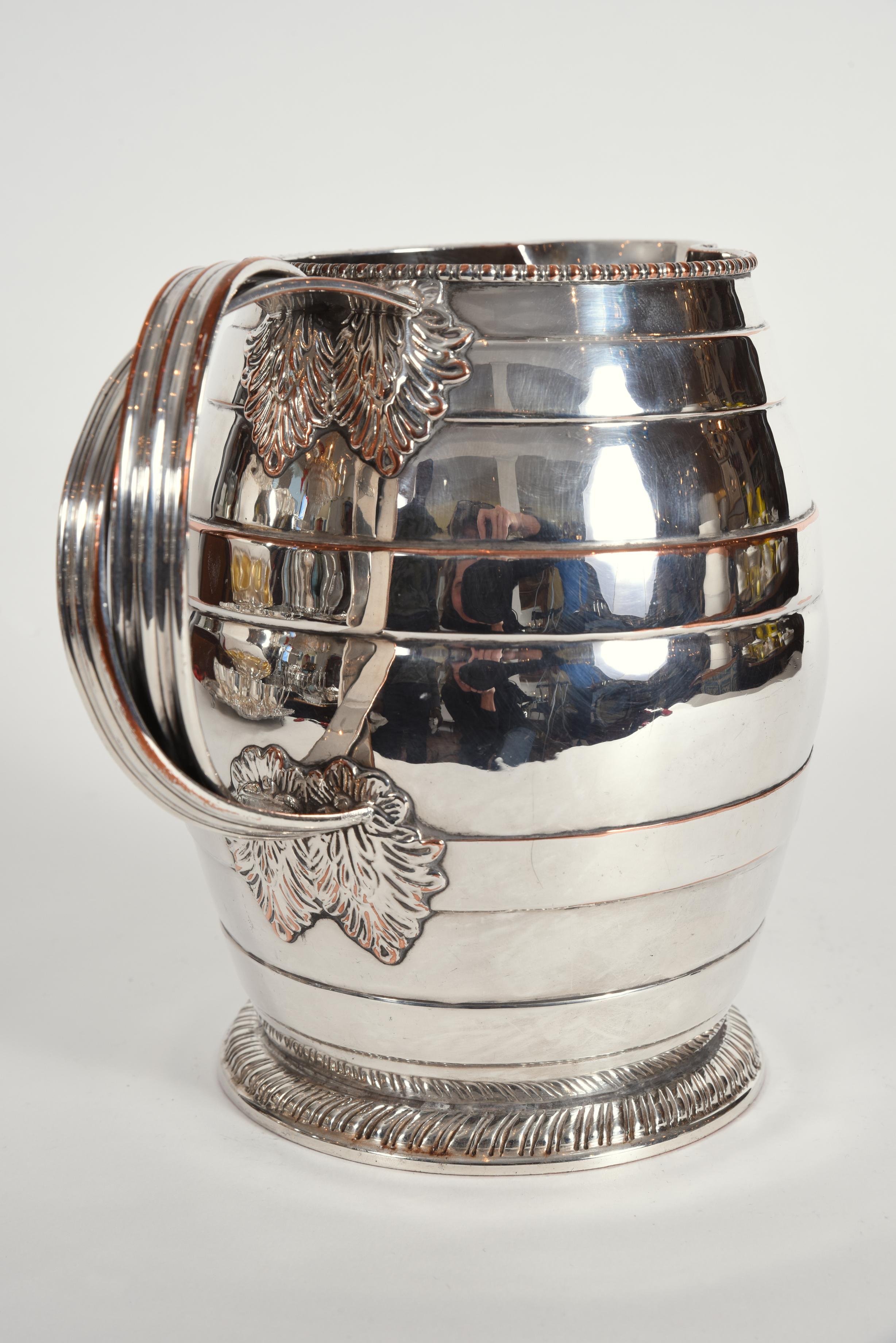 silver on copper pitcher