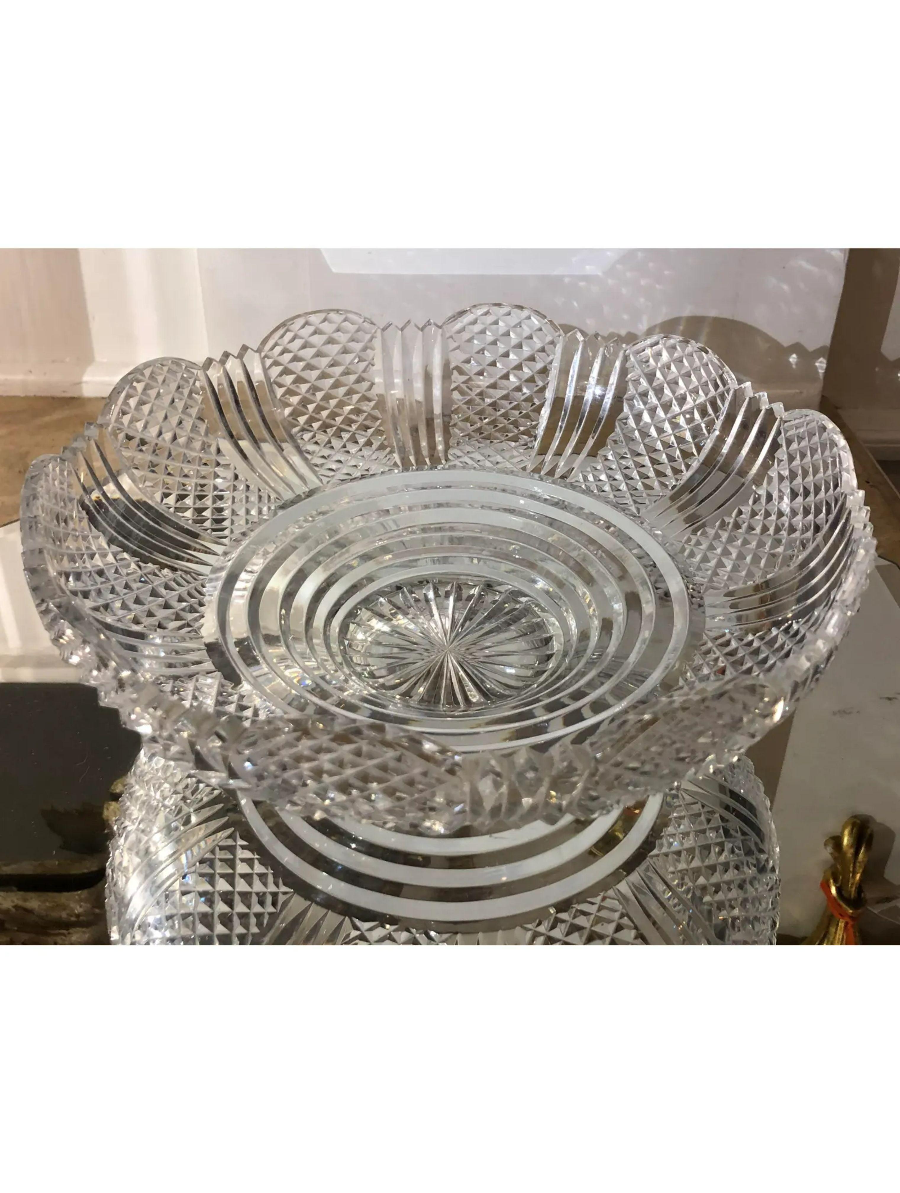 Antique English Silver Plate & Crystal Centerpiece, Mid-19th Century In Good Condition In LOS ANGELES, CA