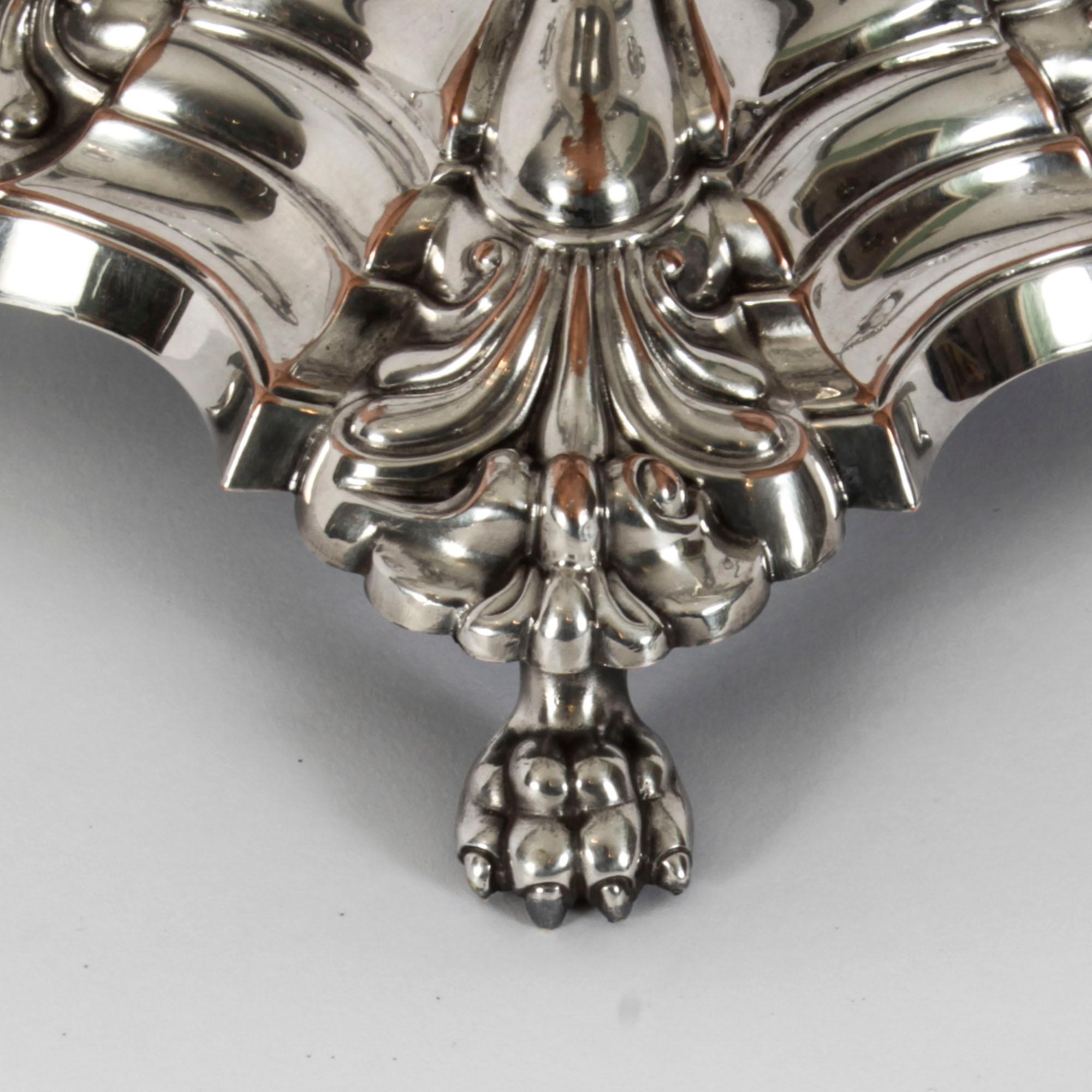 Mid-19th Century Antique English Silver Plate Cut Glass Epergne Candelabra Centrepiece 19th C