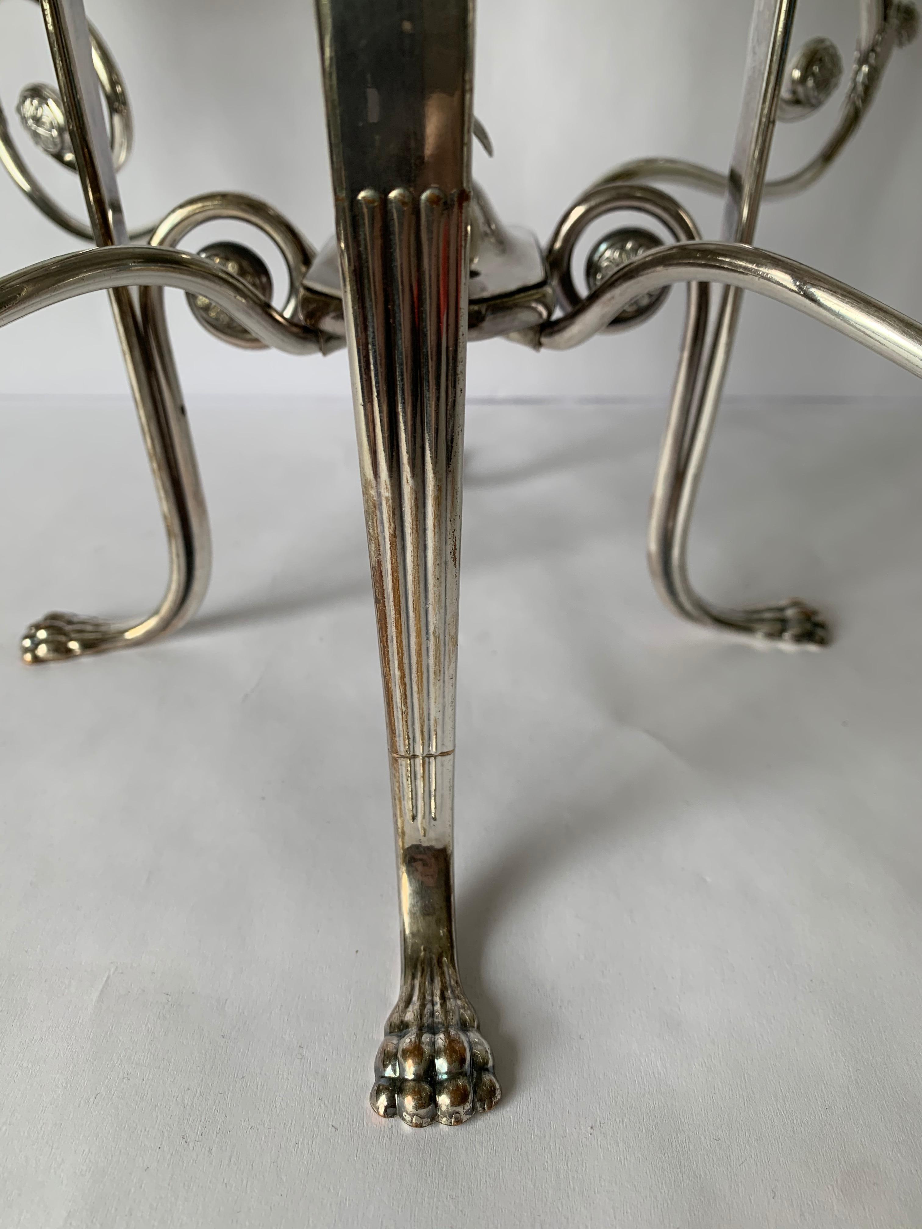 Antique English Silver Plated and Cut Glass Epergne 10