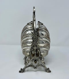 Antique English Silver Plate Double Biscuit Box