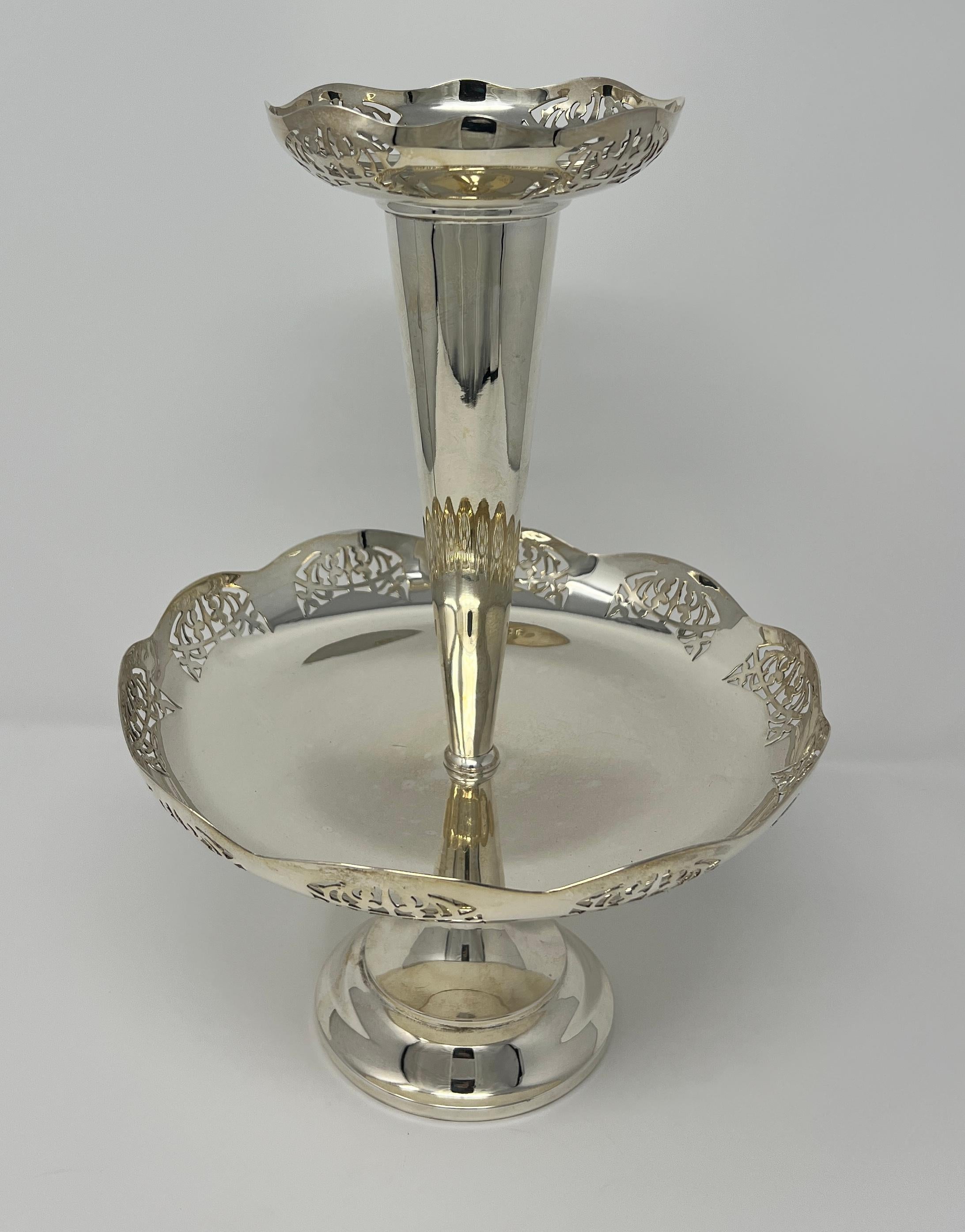Antique English Silver Plate Epergne circa 1920.