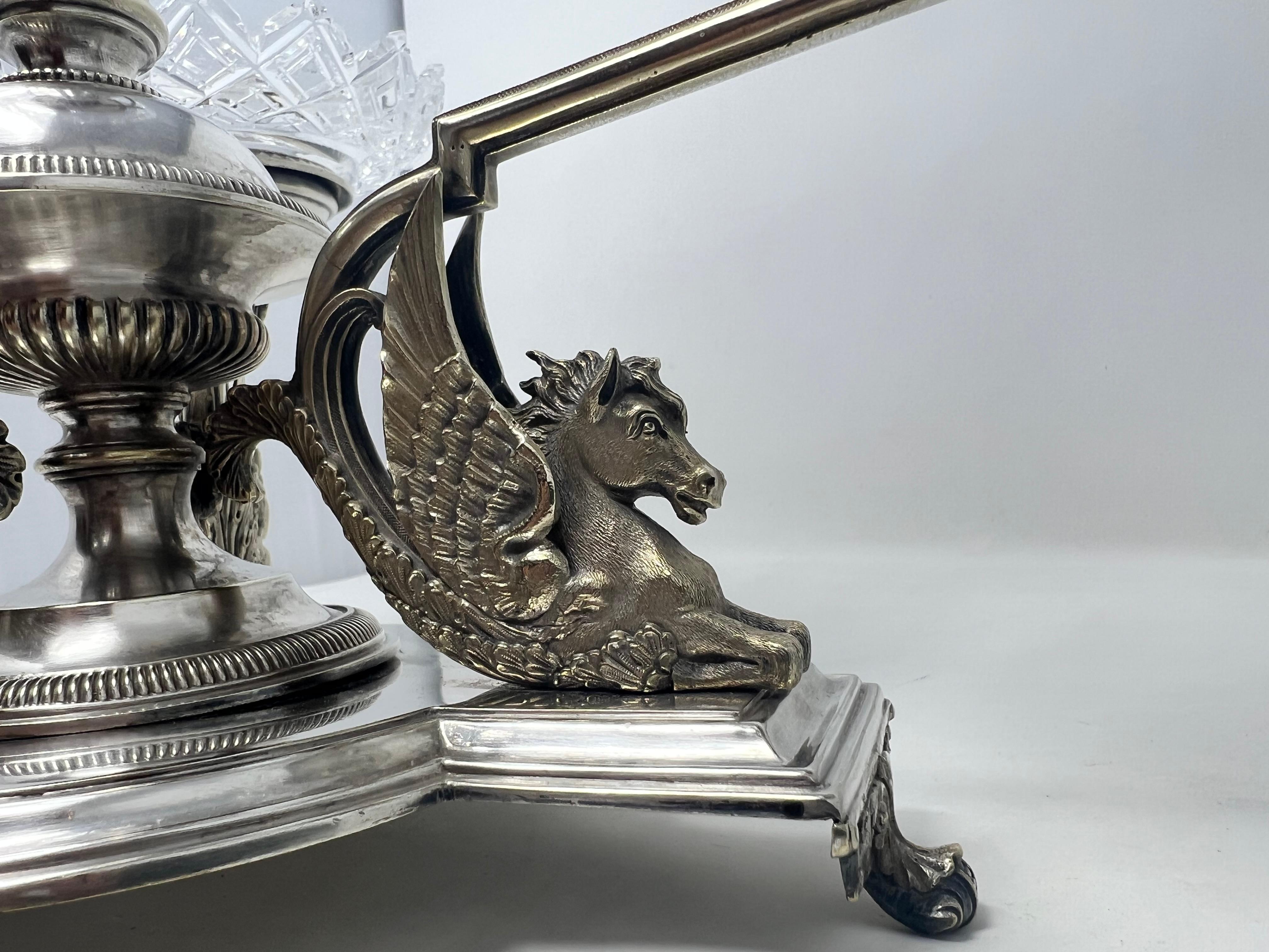 19th Century Antique English Silver Plate Epergne For Sale