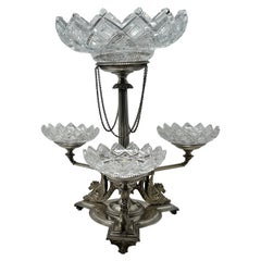 Antico piatto d'argento inglese Epergne