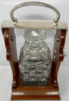 Ancienne plaque d'argent anglaise, chêne doré et Tantale taillé, vers 1890.