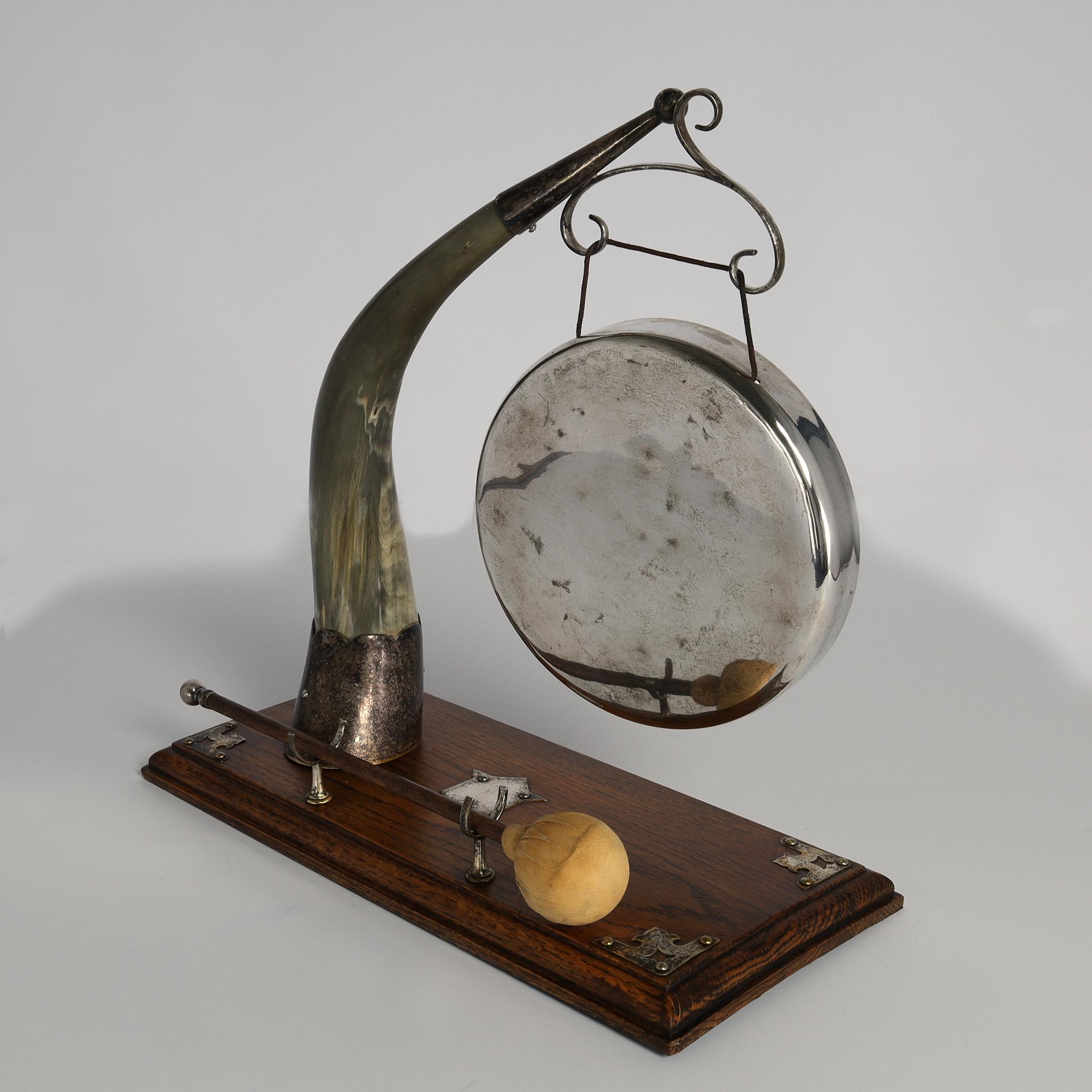 19th Century Antique English Silver Plate Gong