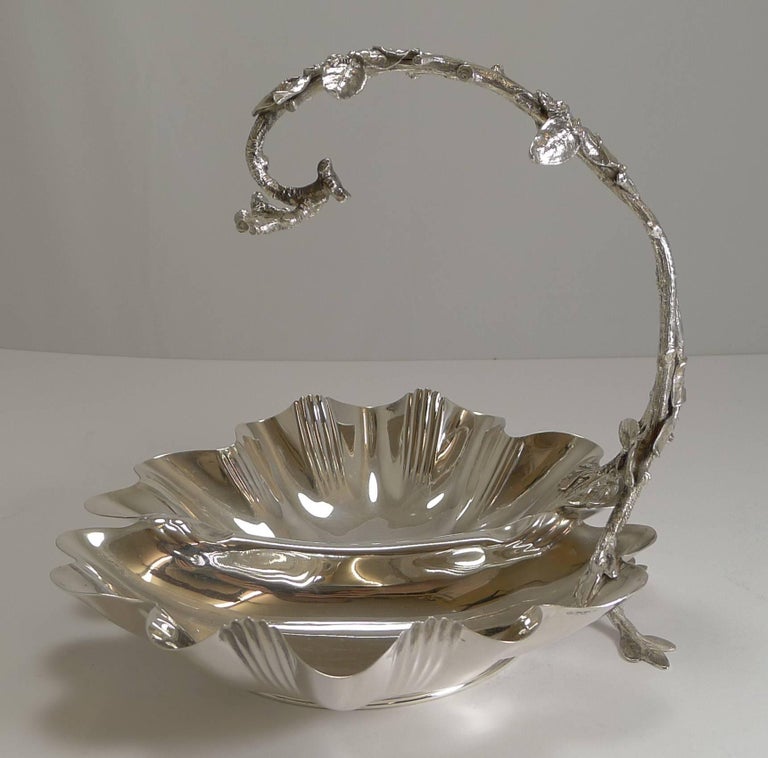Antique English Silver Plate Grape Stand, circa 1900 at 1stDibs