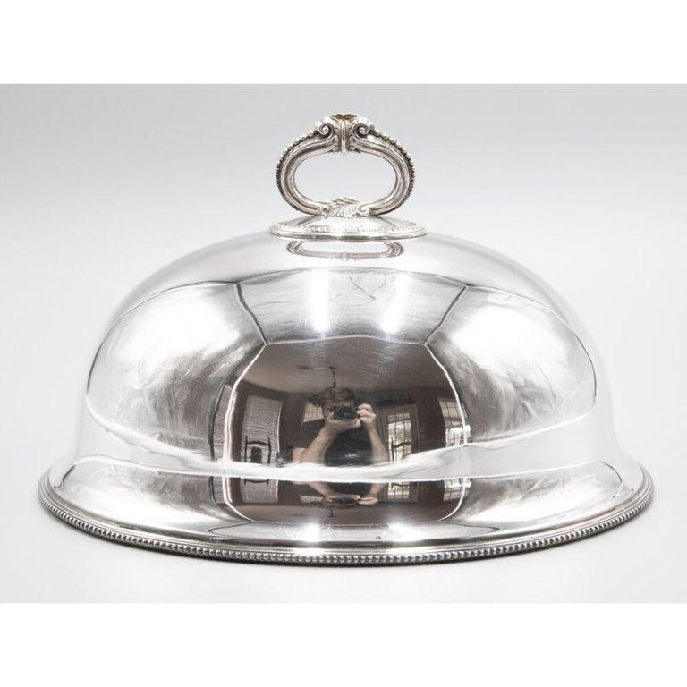 Antique English Silver Plate Meat Dome For Sale at 1stDibs