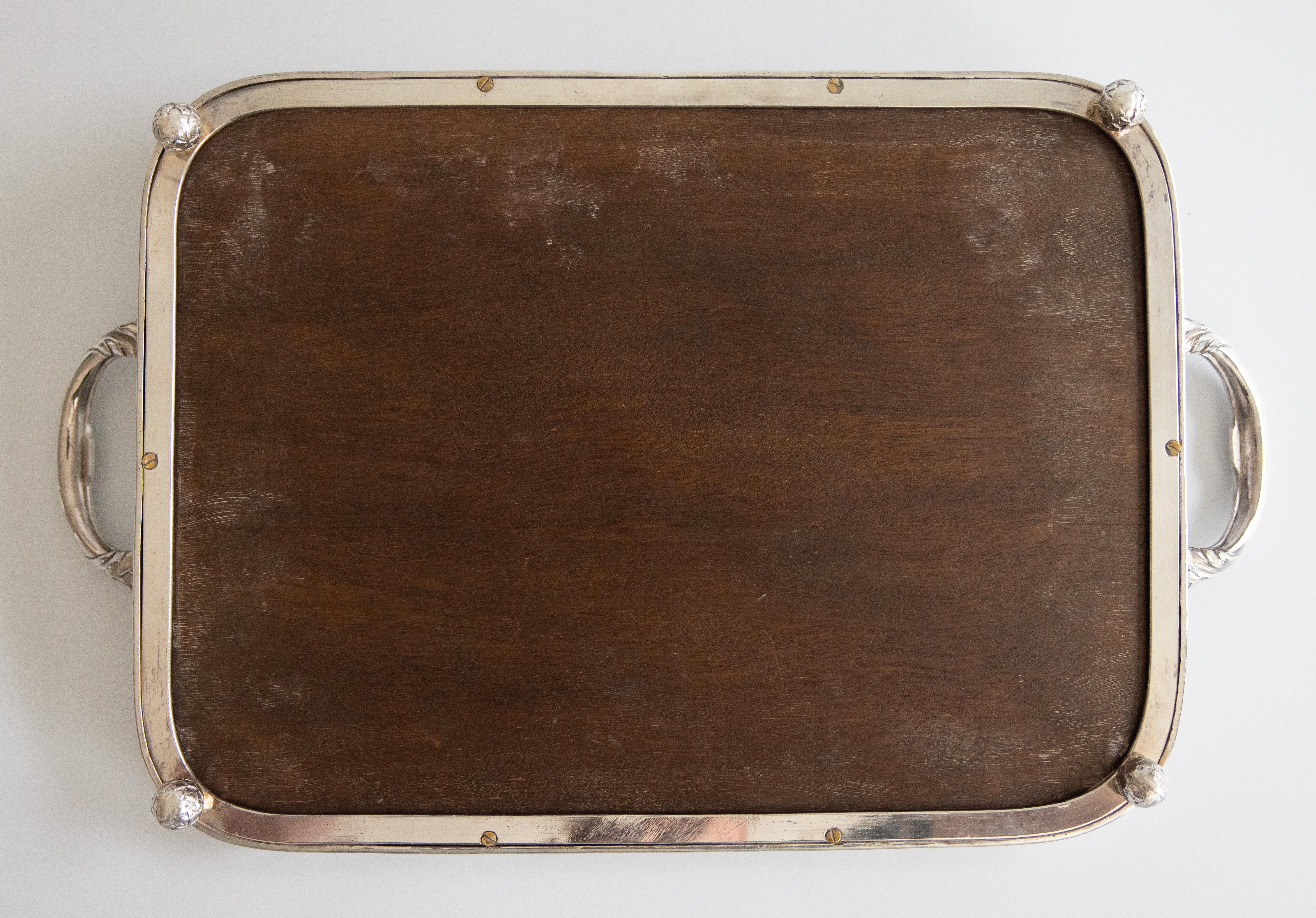 Antike englische Silber Platte gespiegelt Plateau Tablett im Angebot 3
