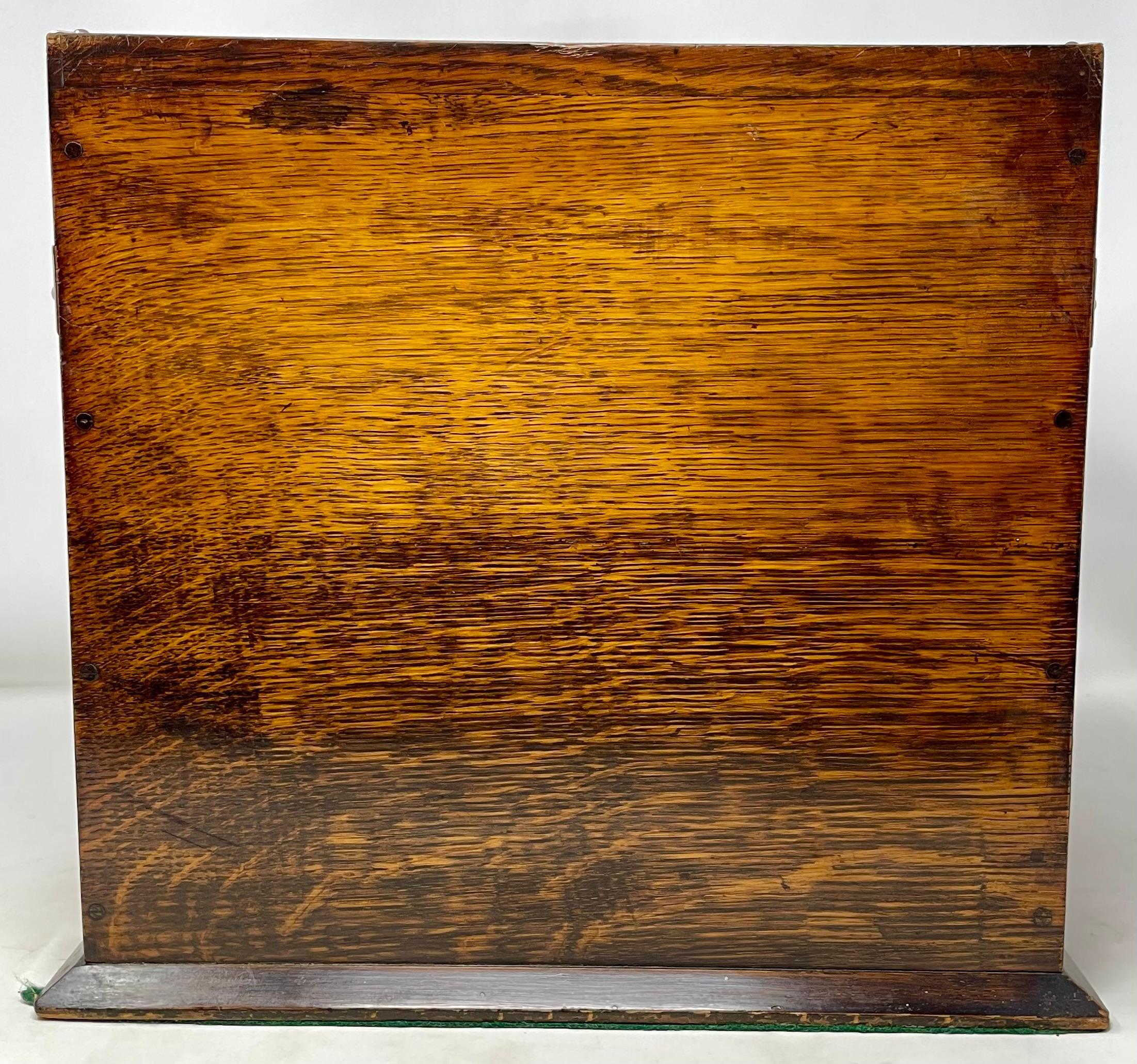 Ancienne boîte à jeux Tantalus en métal argenté, en Oak Oak et en cristal, vers 1880. en vente 4
